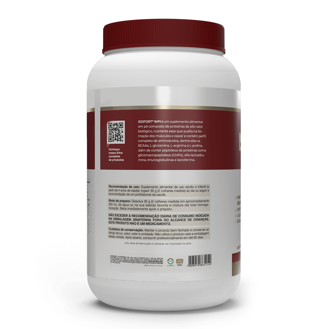 Proteína - Whey Protein Isolado - Isofort - 900g - Vitafor - HOTBODY