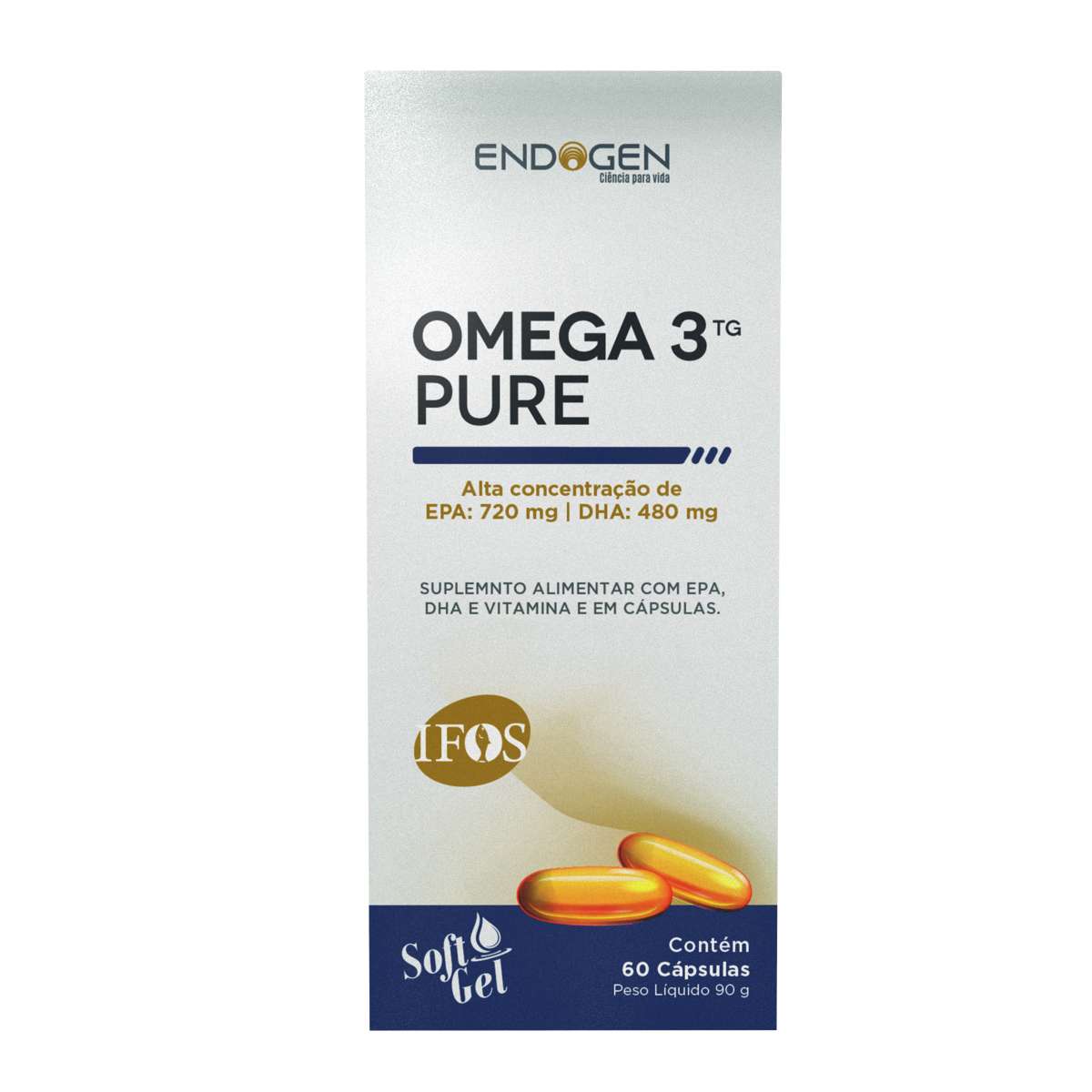 Ômega 3 TG Pure 60 cápsulas Endogen – Alta Absorção de EPA e DHA para Coração, Cérebro e Inflamação 💓🐟🧠