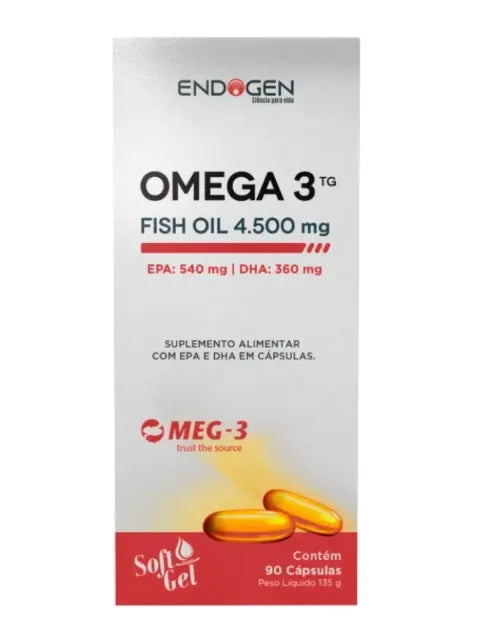 Ômega 3 TG 4500mg Endogen – Alta Concentração de EPA e DHA para Coração, Cérebro e Anti-inflamação 💓🧠🐟