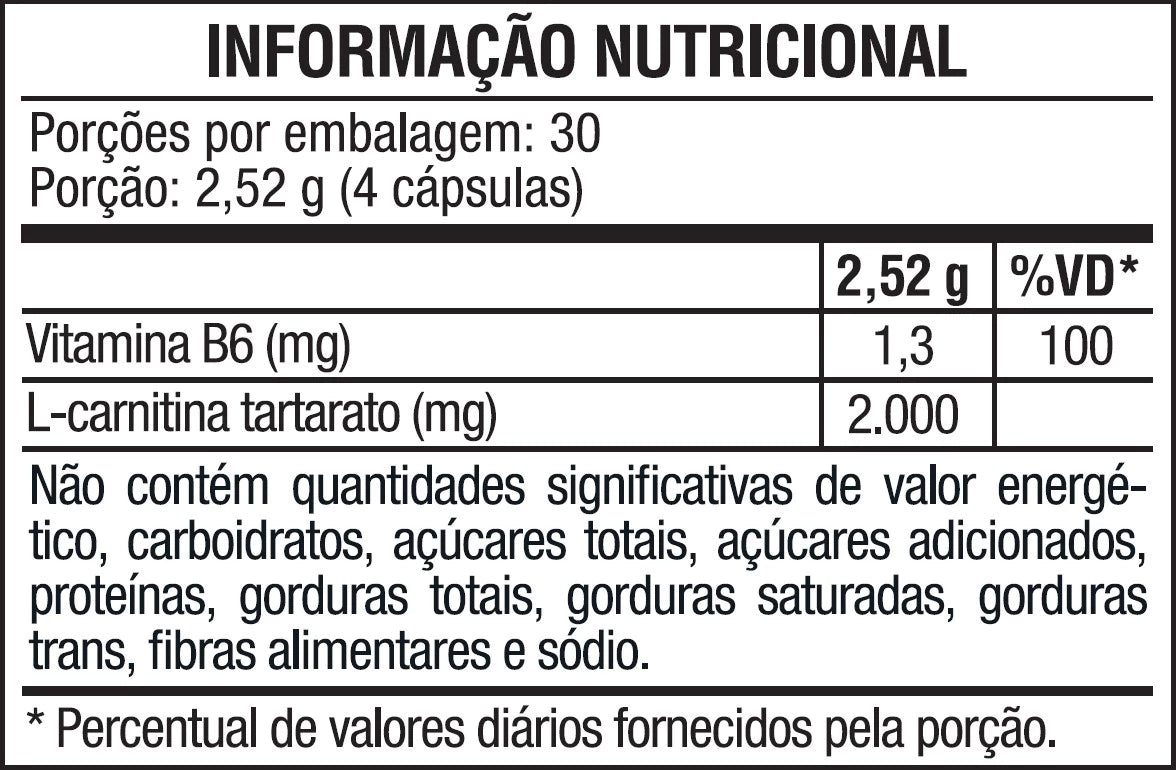 Aminoácido - L-Carnitina - Cápsulas - Vitafor - HOTBODY