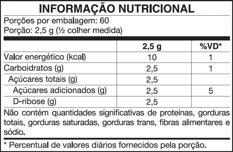 Repositor Energético - D Ribose - 150g - Vitafor - HOTBODY