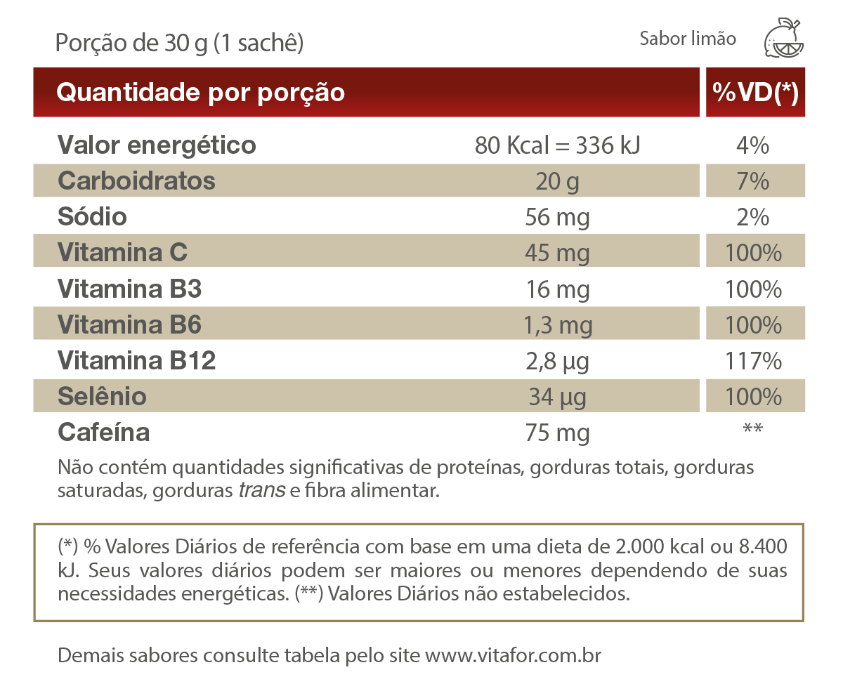 Pré Treino - Endurance Caffeine gel - 12 sachês 30g - Vitafor - HOTBODY