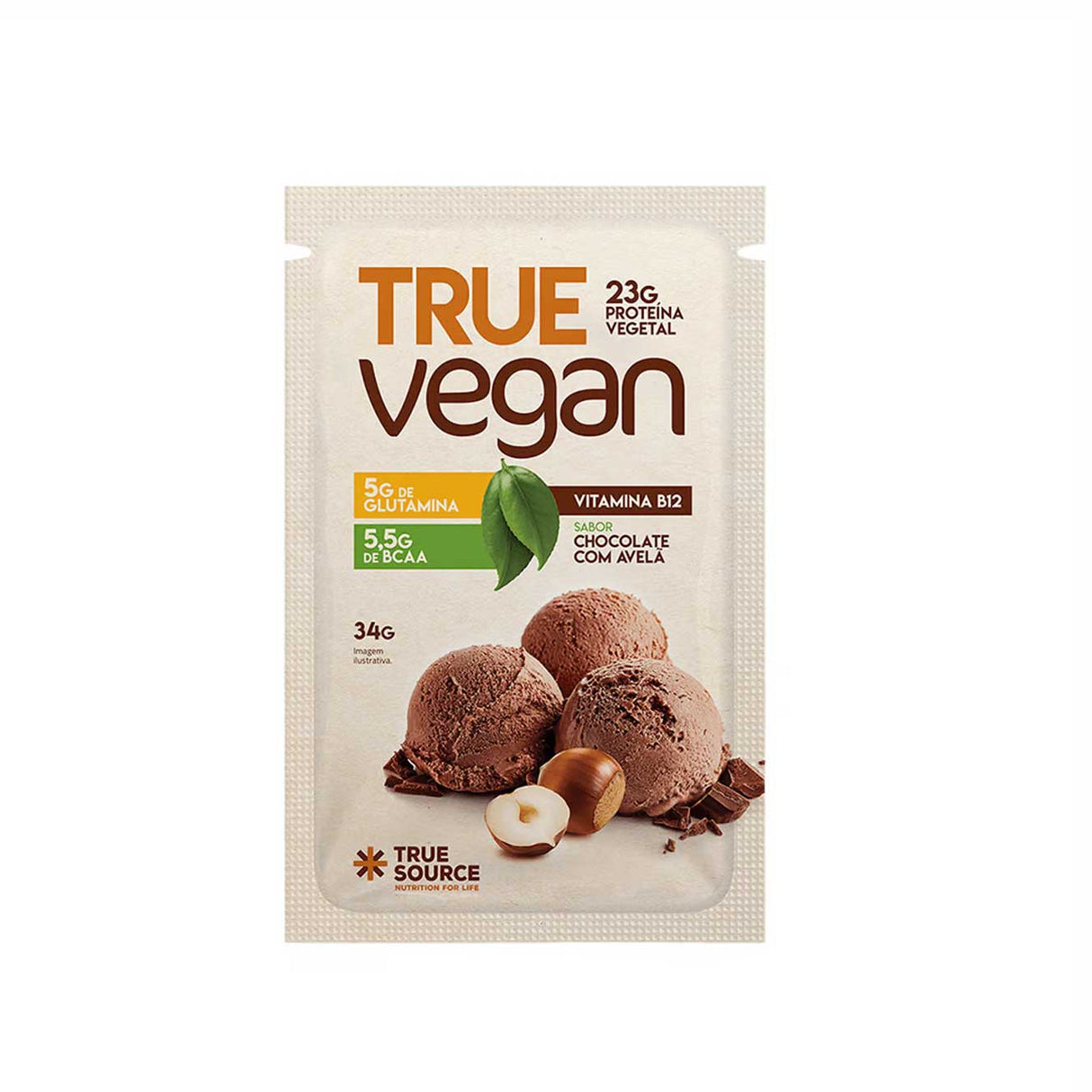 Proteína Vegana - True Vegan - Sachê 34g - True Source - HOTBODY