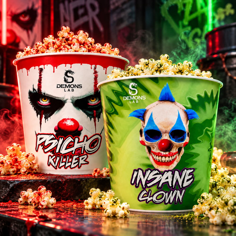 Pré Treino Demons Lab Insane Clown 210g + Balde Pipoca 2,5L