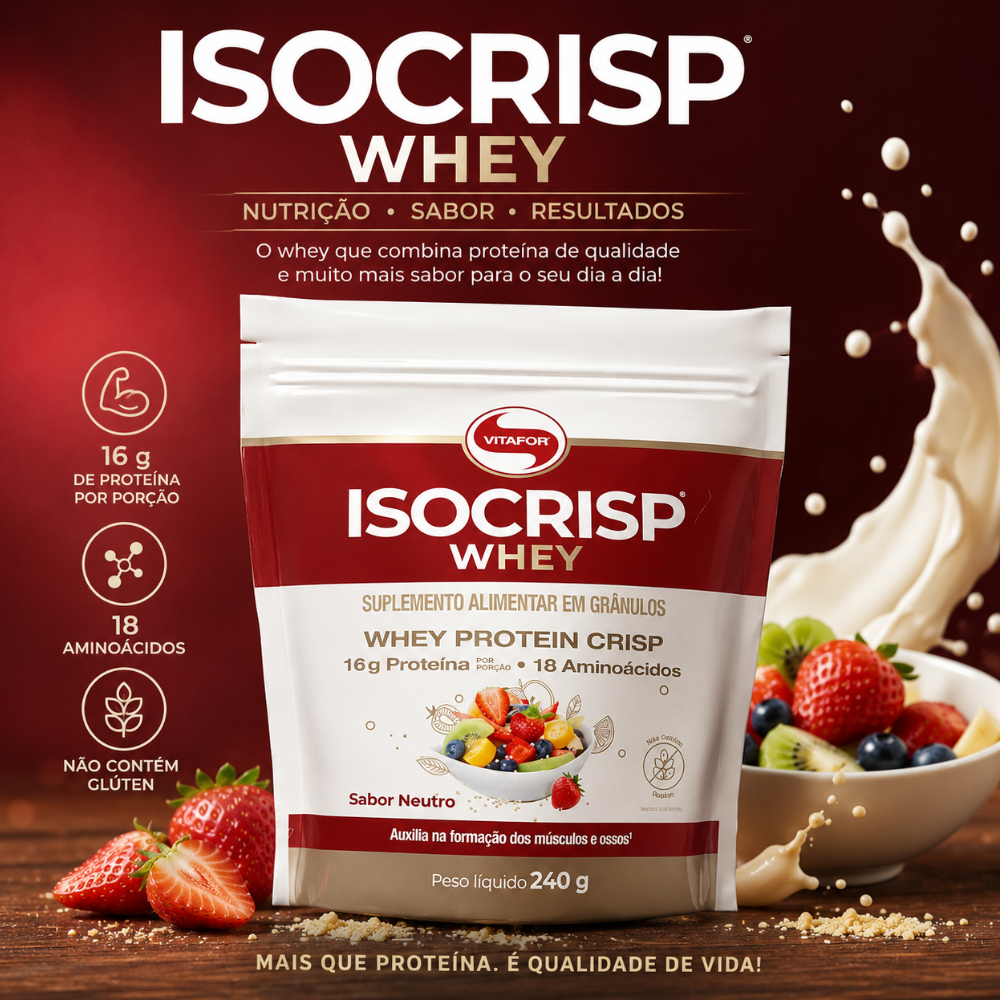 Proteína - Isocrisp Whey - Pouch 240g - Vitafor - HOTBODY