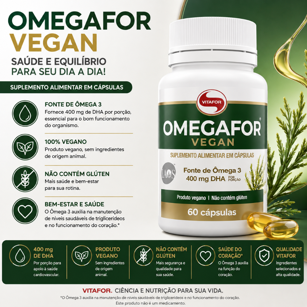 Omegafor Vegan - 60 cap - Vitafor - HOTBODY