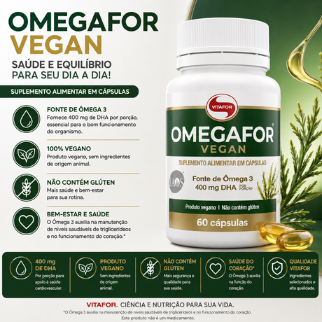 Omegafor Vegan - 60 cap - Vitafor - HOTBODY