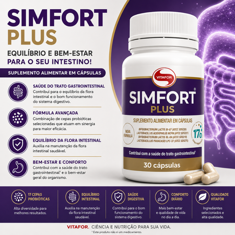 Simfort Plus - 30 Cap - Vitafor - HOTBODY