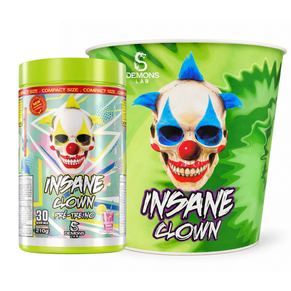 Pré Treino Demons Lab Insane Clown 210g + Balde Pipoca 2,5L