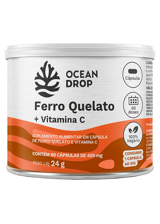 Ferro Quelato + Vitamina C - Ocean Drop - HOTBODY