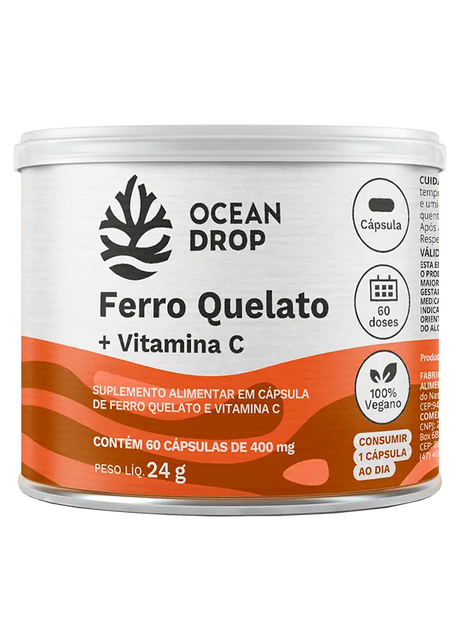 Ferro Quelato + Vitamina C - Ocean Drop - HOTBODY