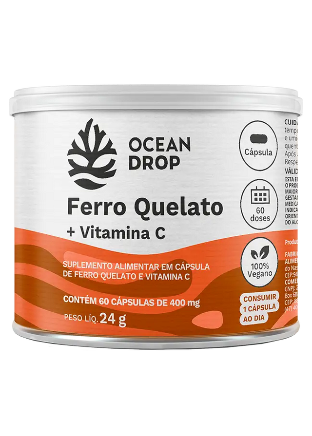 Ferro Quelato + Vitamina C - Ocean Drop - HOTBODY