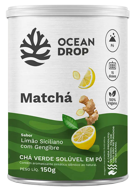Matchá Gengibre e Limão Siciliano - Ocean Drop - HOTBODY