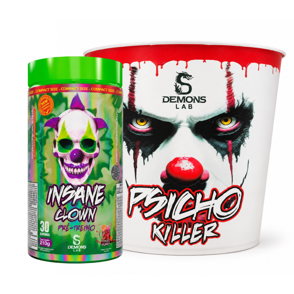 Pré Treino Demons Lab Insane Clown 210g + Balde Pipoca 2,5L