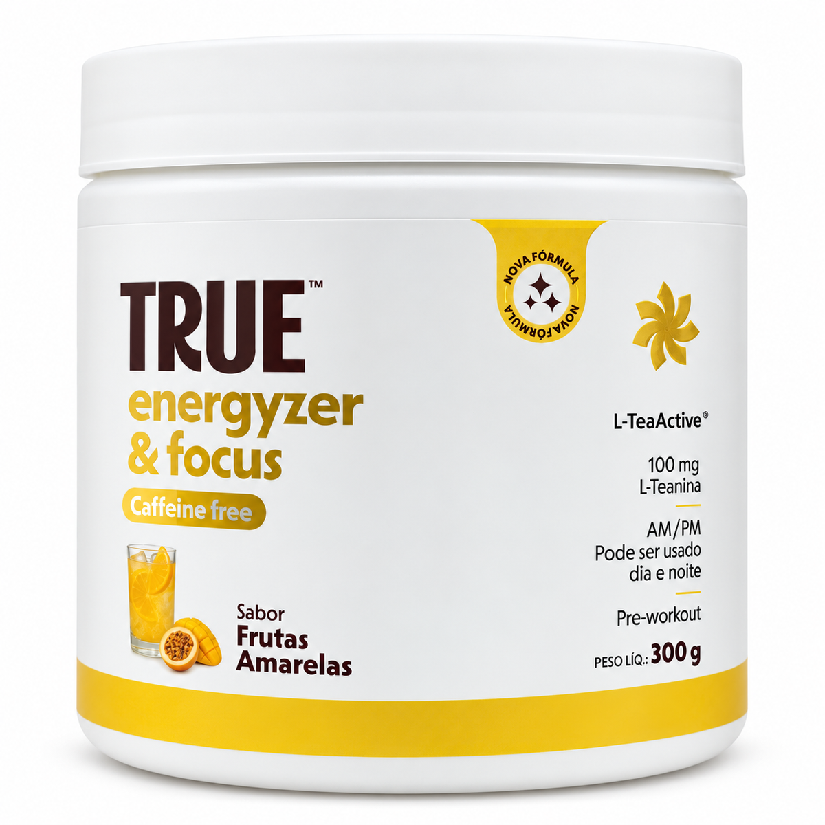 BEBIDA ENERGETICA ENERGYZER & FOCUS FRUTAS AMARELAS 450g - TRUE SOURCE