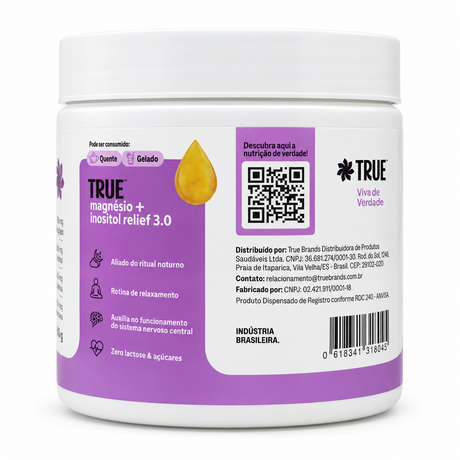 MAGNÉSIO + INOSITOL RELIEF 3.0 - 350G CAMOMILA E LAVANDA - TRUE SOURCE - HOTBODY