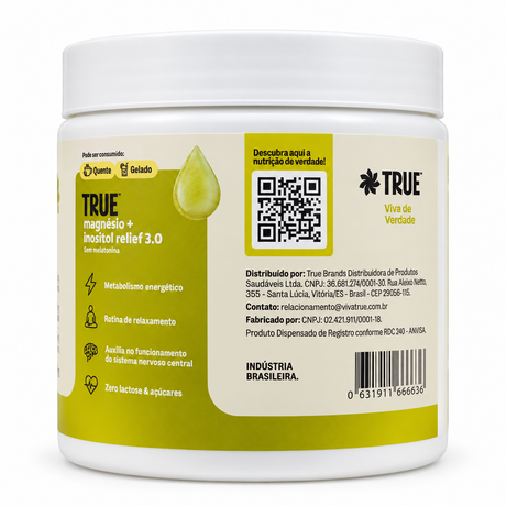 Magnesio + Inositol 3.0 350g Lemonade Sem Melatonina - True source - HOTBODY