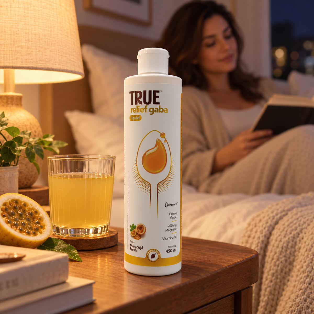 True Source - Relief Gaba Liquid Sabor Maracuja 450ml