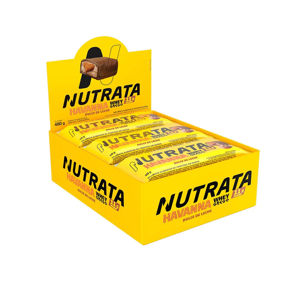 Barra de Proteína - Whey Grego Bar Havanna - Display 12un - Nutrata