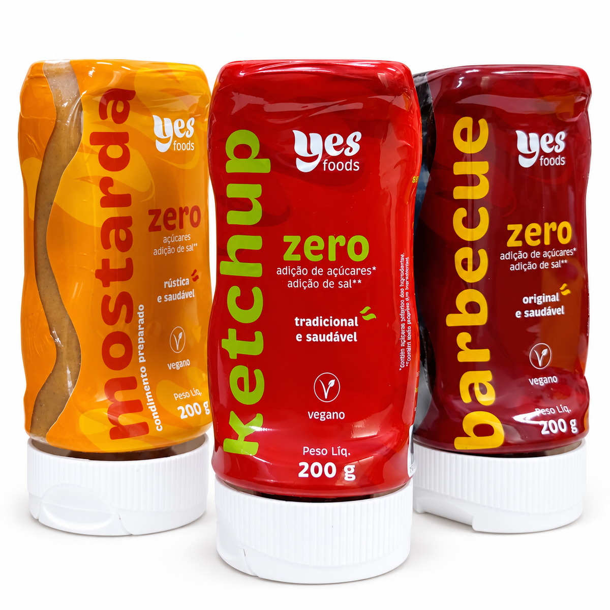 Kit- Ketchup + Mostarda + Barbecue 200g - Yes Foods