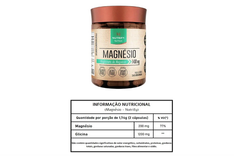 Kit 2X: Magnésio Bisglicinato Nutrify 60 Cápsulas - HOTBODY