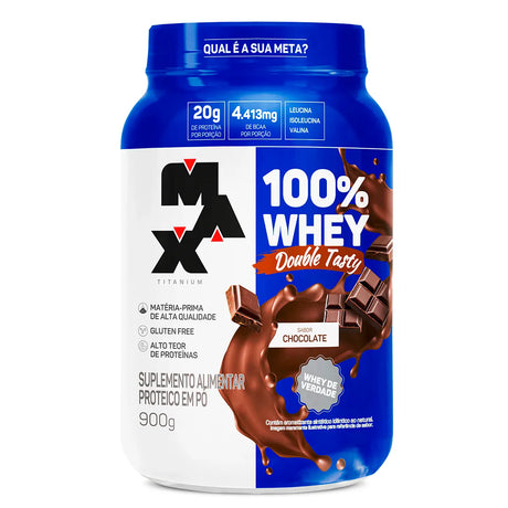 Whey Protein - 100% Whey Double Tasty 900g - Max Titanium - HOTBODY