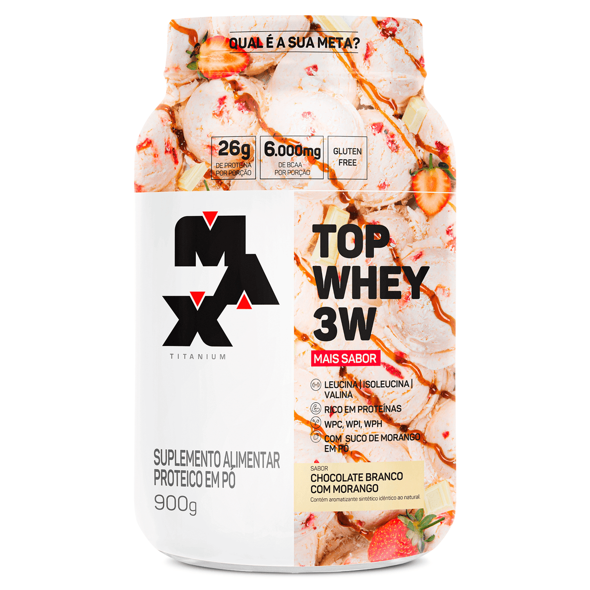 Whey Protein - Top Whey 3W Mais Sabor - Max Titanium - HOTBODY