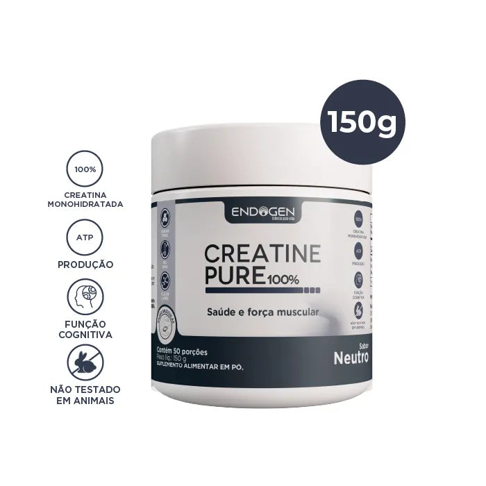 Creatine Pure 150g Endogen – Creatina Monohidratada Micronizada para Mais Força, Desempenho e Volume Muscular 💪⚡🏋️