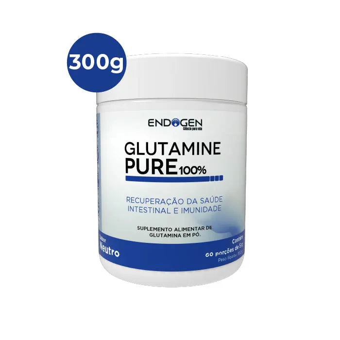Glutamine Pure 100% 300g Endogen – Recuperação Muscular, Imunidade e Saúde Intestinal 💪🧬🛡️