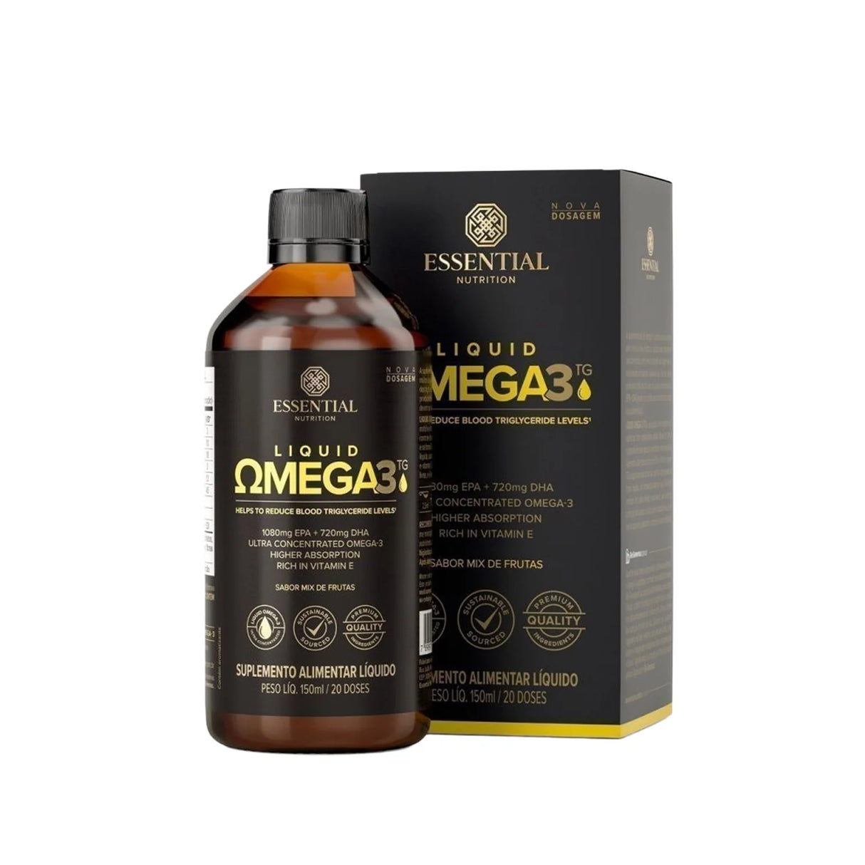 Ômega 3 - Liquid Super Omega-3 TG - Essential Nutrition - HOTBODY