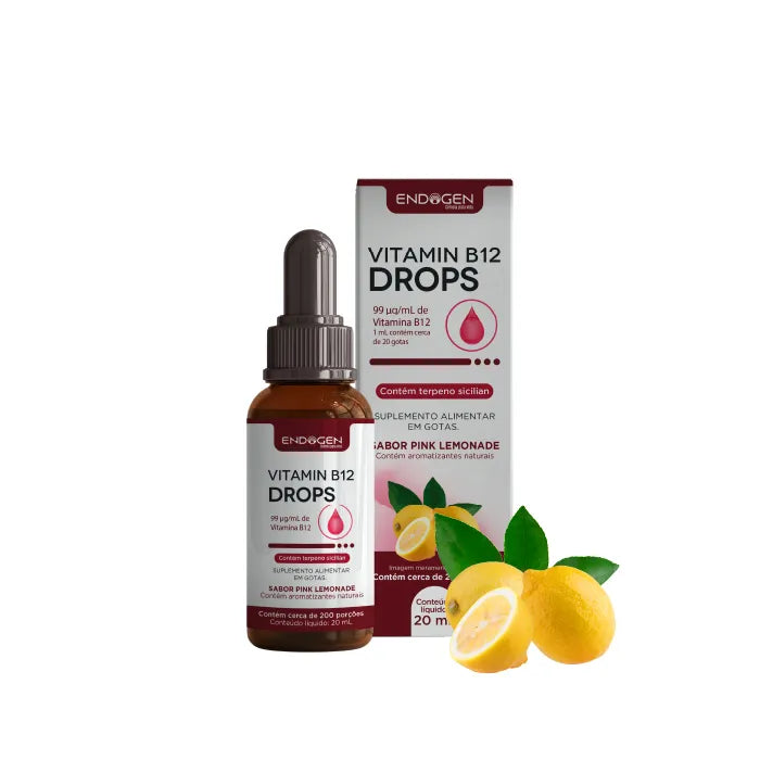 Vitamina B12 Drops Endogen – Energia, Cérebro e Sistema Imunológico com Metilcobalamina Sublingual 💧⚡🧠